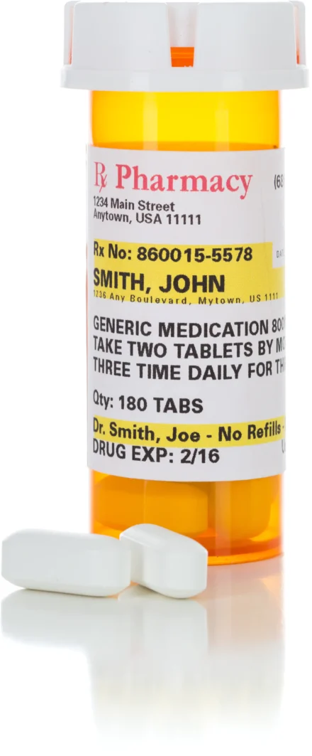 Stock photo of a prescription drug bottle